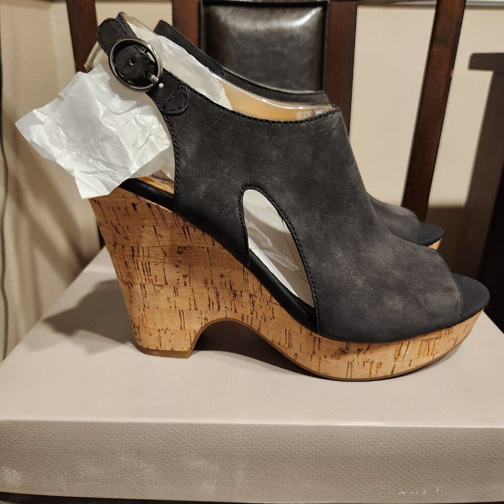 Franco Sarto Black Ultra-High Block Heel | Size 9.5